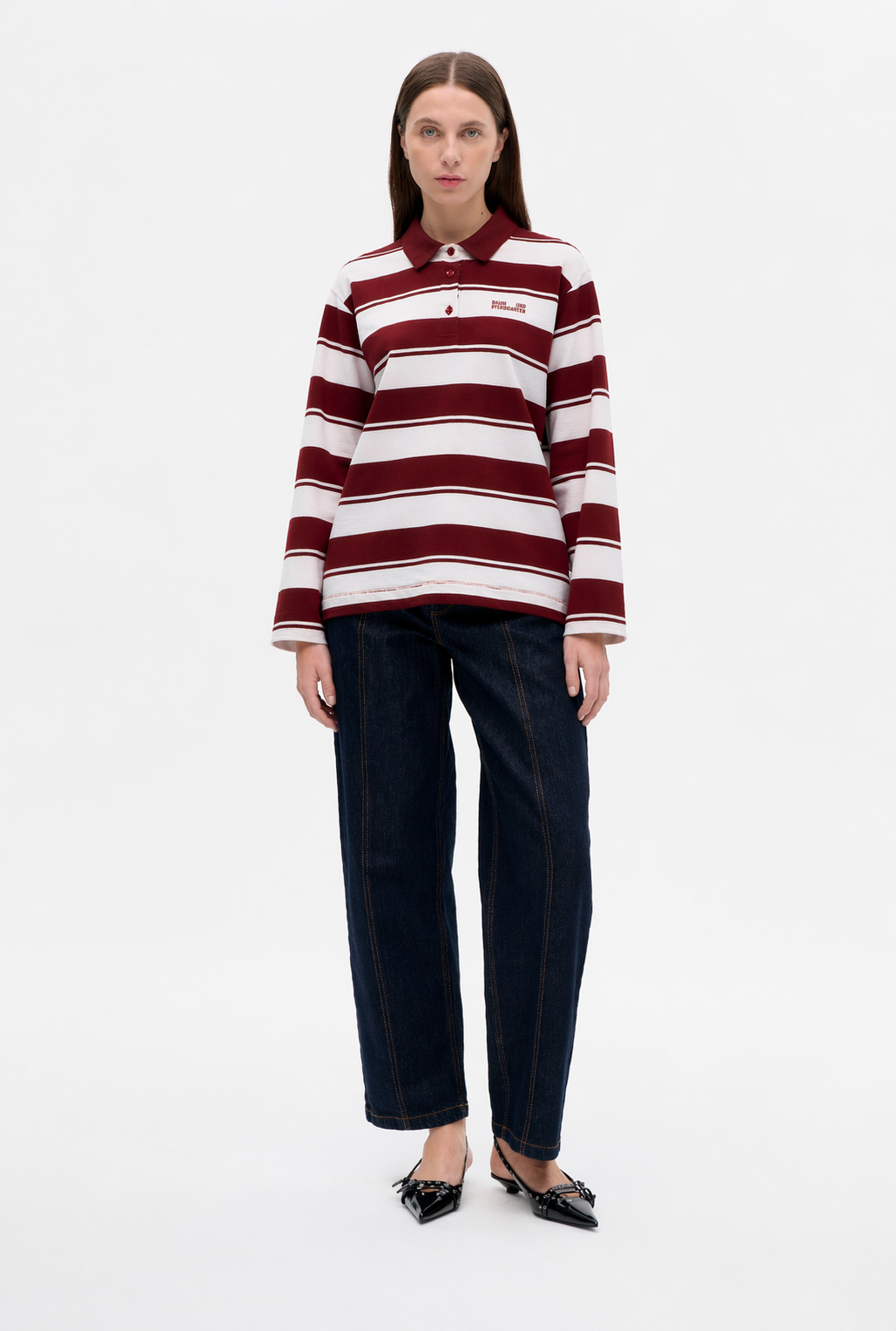 JEANNE | Pink Red Polo Stripe