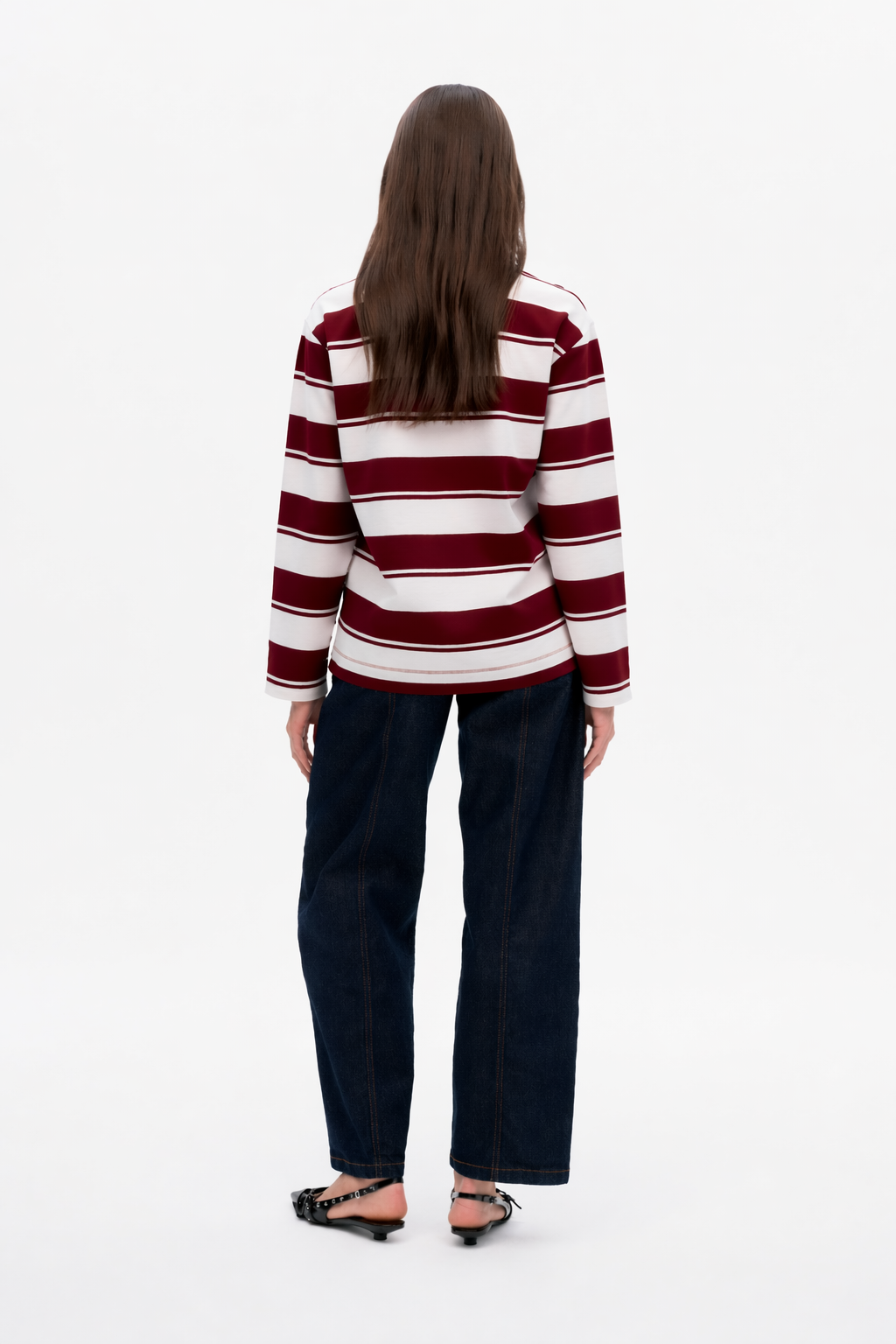 JEANNE | Pink Red Polo Stripe