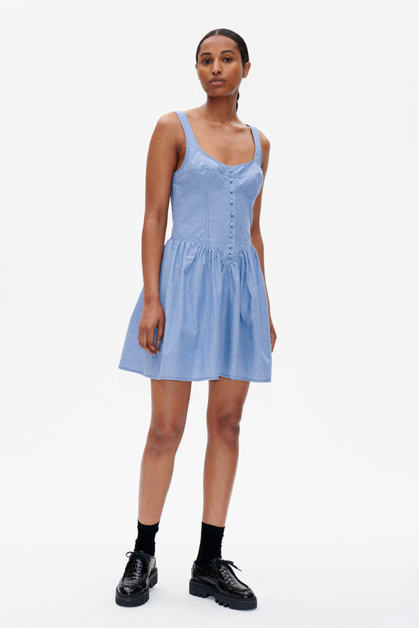 ALIZAY DRESS | Chambray Blue