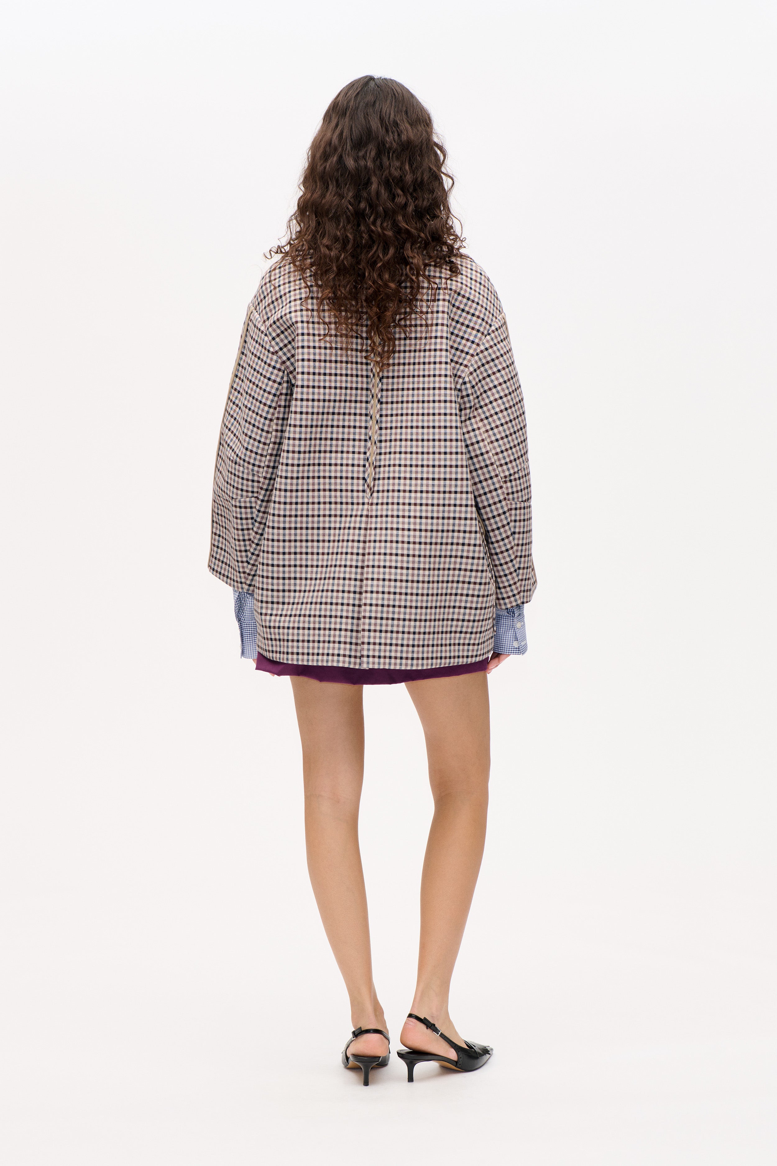 BATICIA JACKET | Brown Camel Check