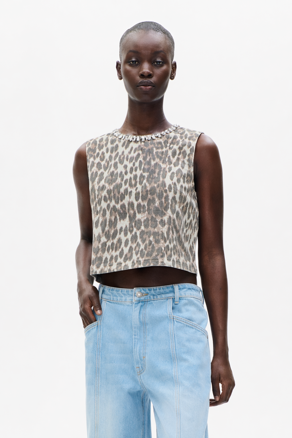 Shop MEDINE TOP in Leopard Corduroy Mix | Worldwide Shipping
