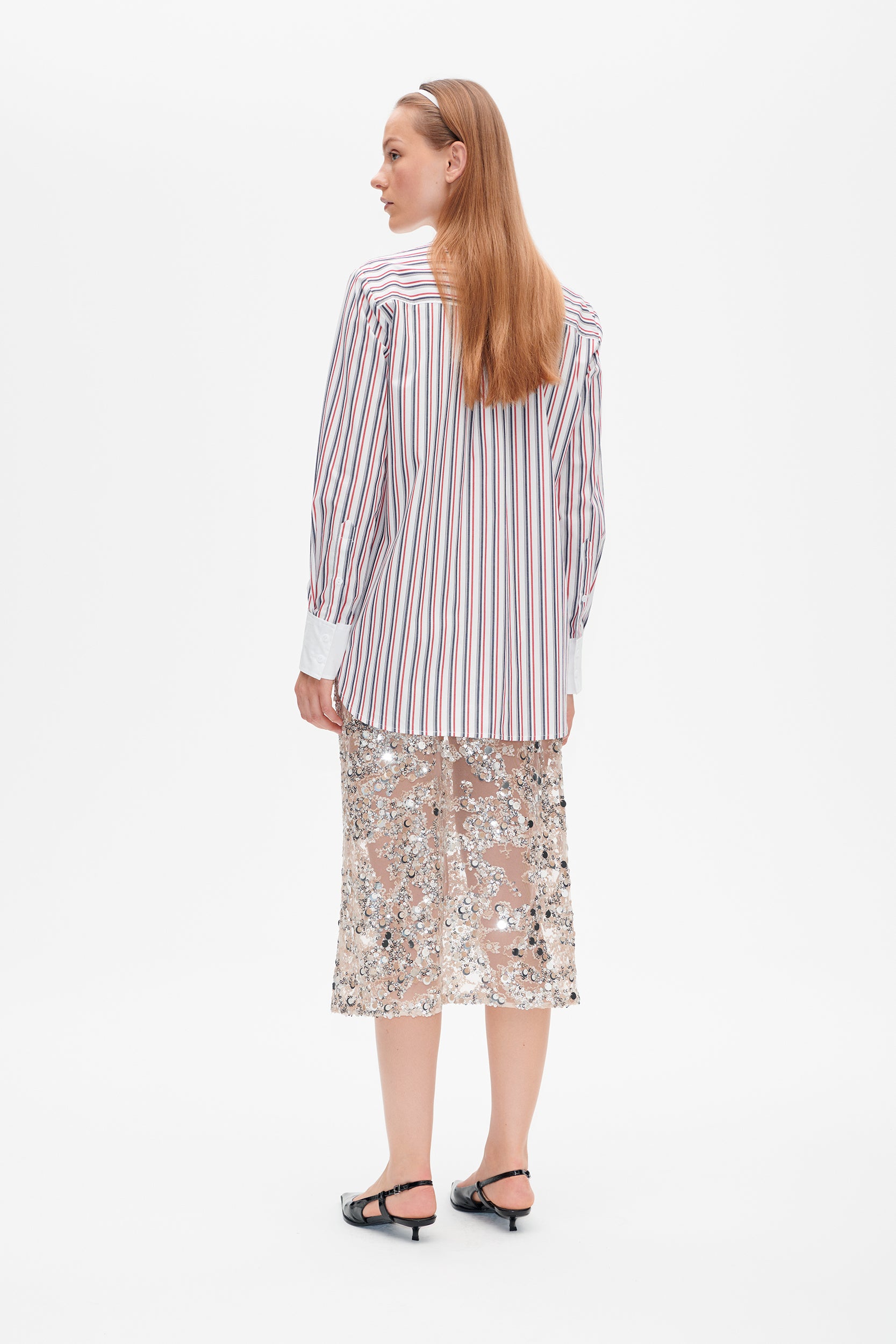 Shop Mejra shirt in Haute Red Stripe | Worldwide Shipping