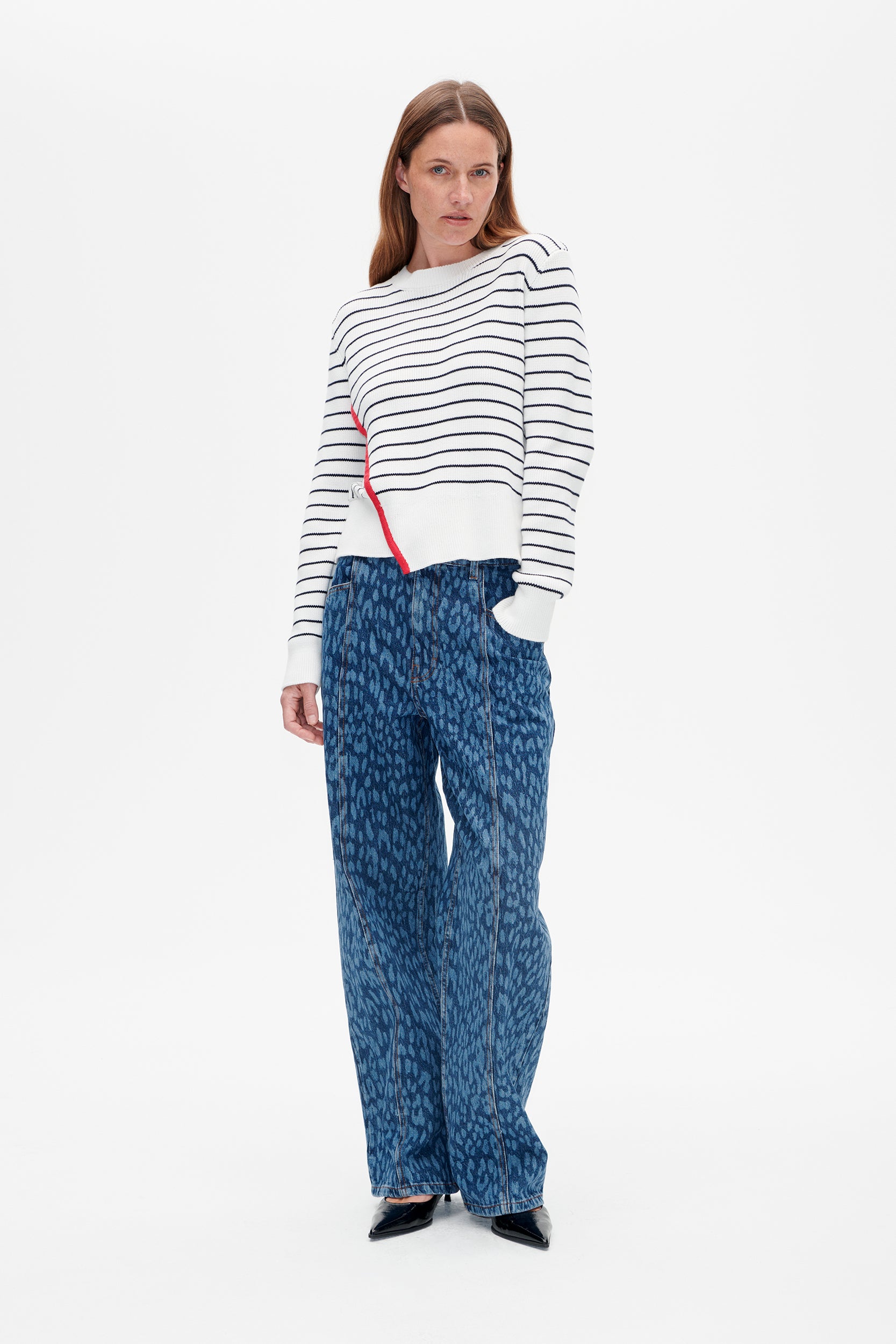 Shop Centa knit in Egret Baritone Stripe | Worldwide Shipping