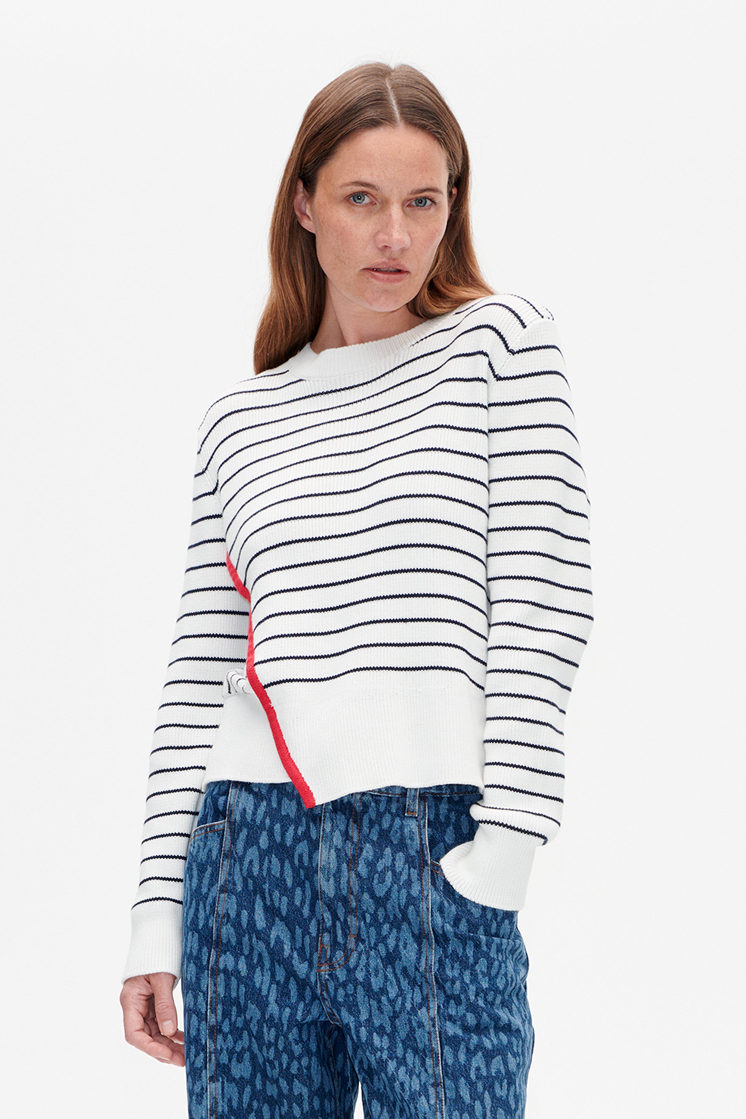 Shop Centa knit in Egret Baritone Stripe | Worldwide Shipping