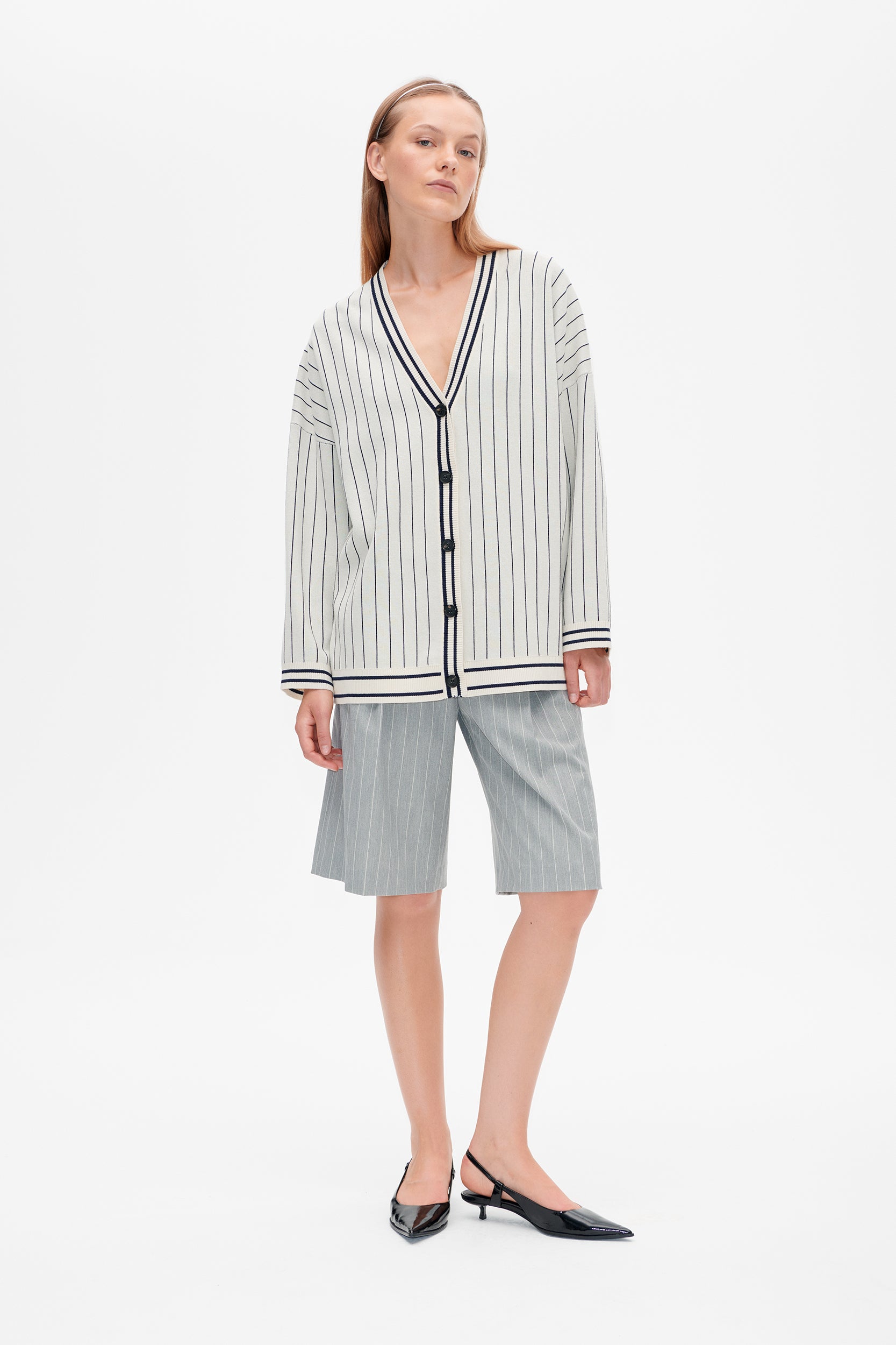 Cissi cardigan from Baum und Pferdgarten | Creme Navy Stripe