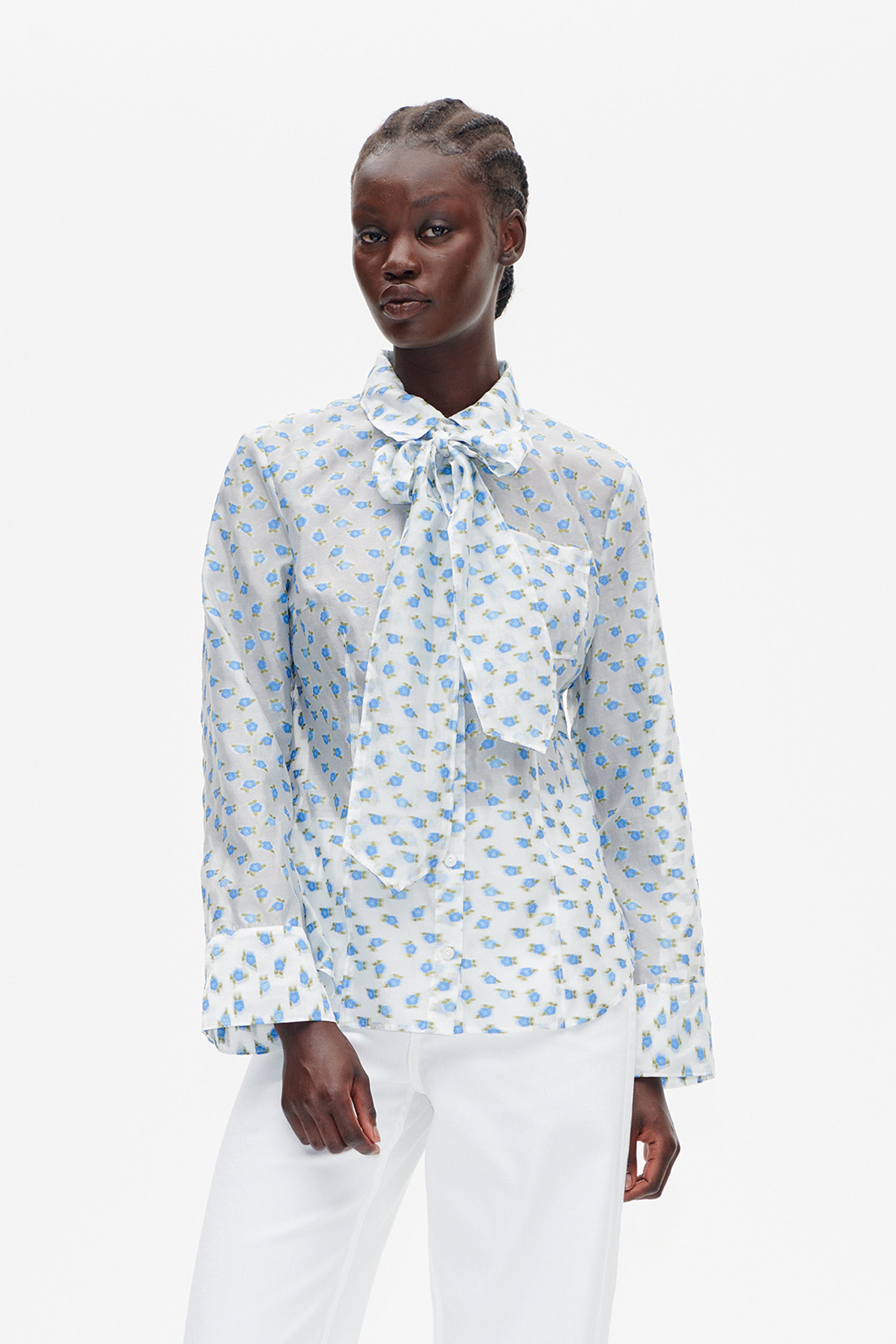 Shop Miranda blouse in Petit Azurine Flower | Fast Delivery