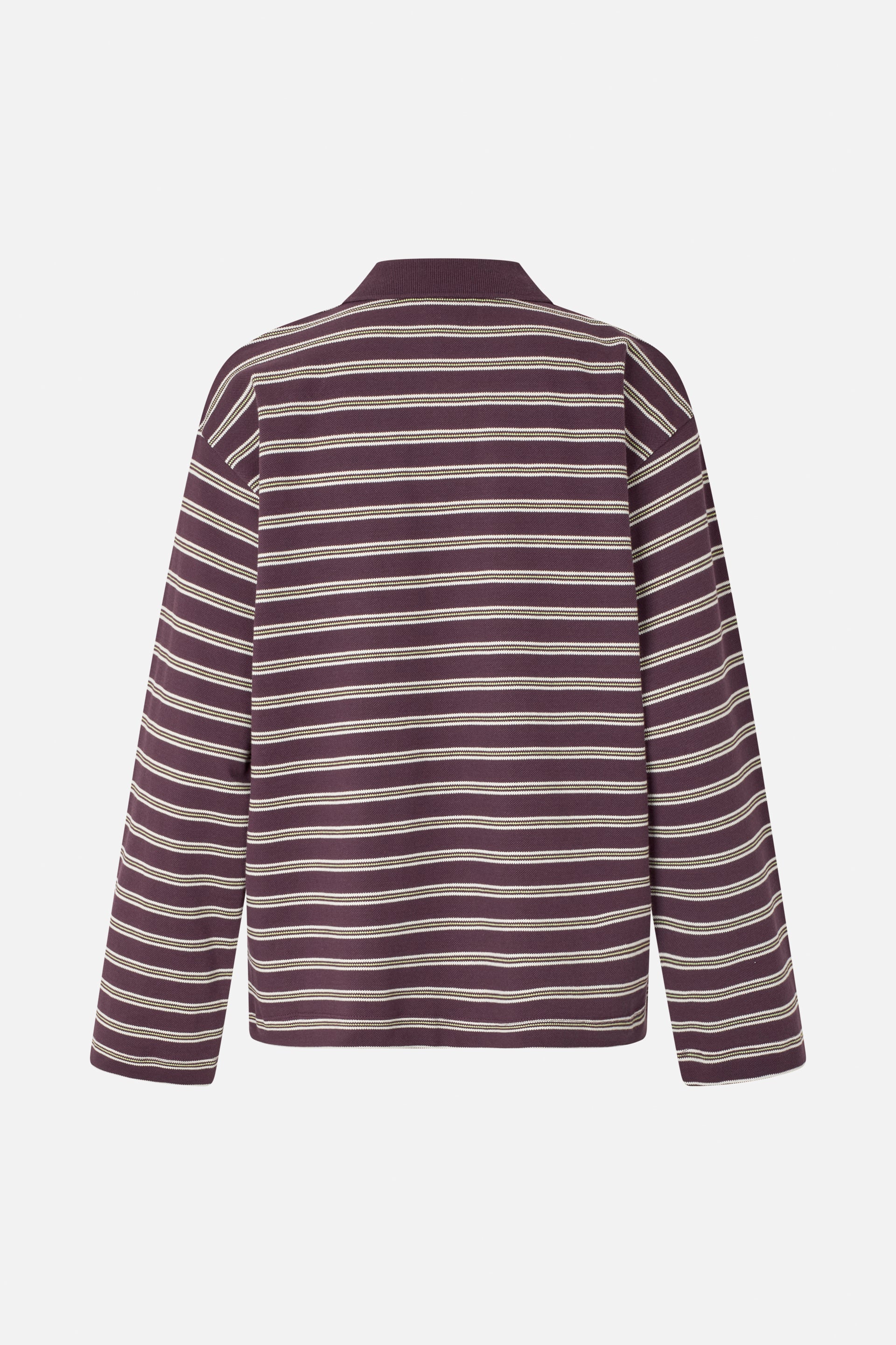 Shop Jeanne Top in Plum Polo Stripe | Worldwide Shipping