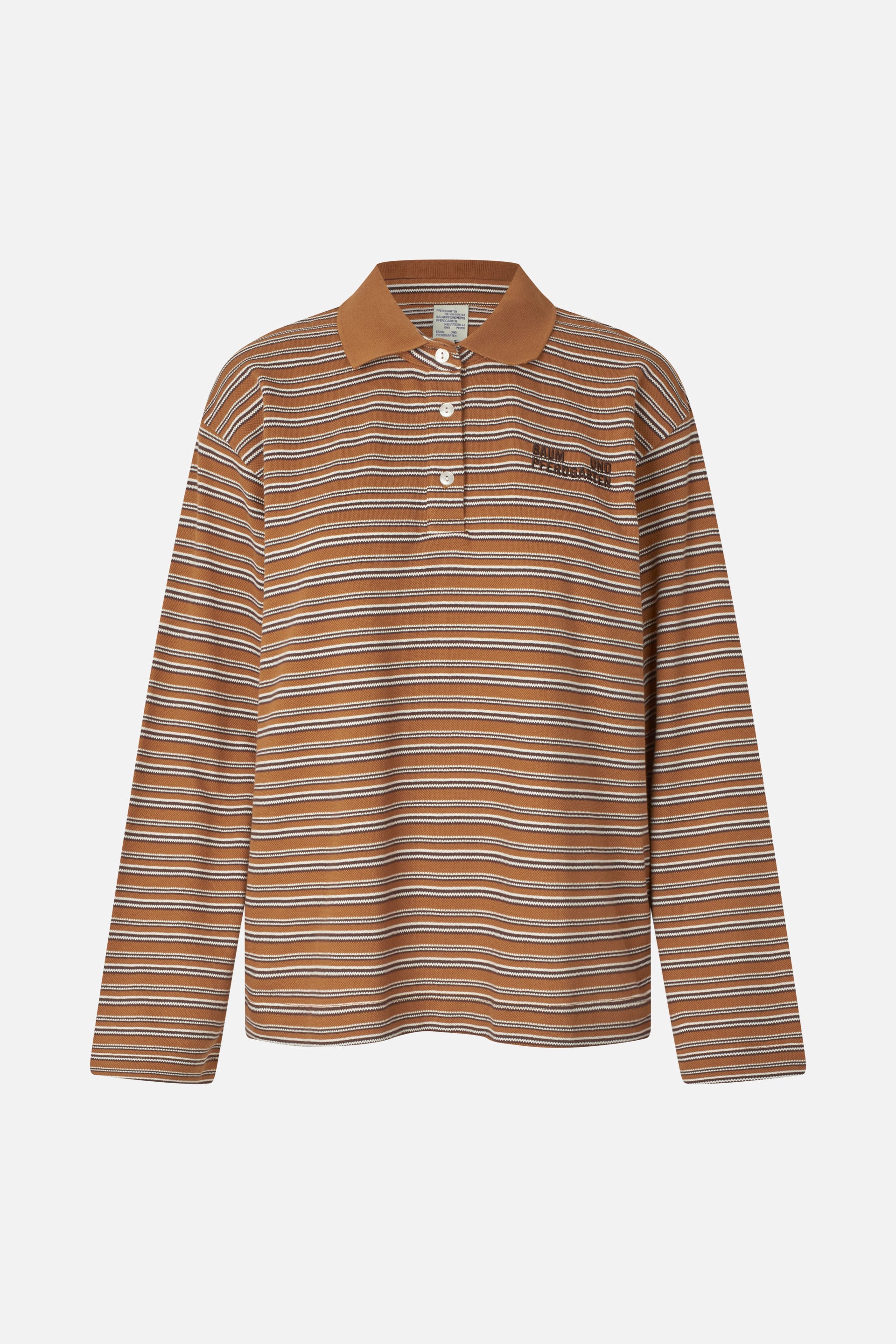 Shop JEANNI T-SHIRT in Bordeaux Polo Stripe | Worldwide Shipping