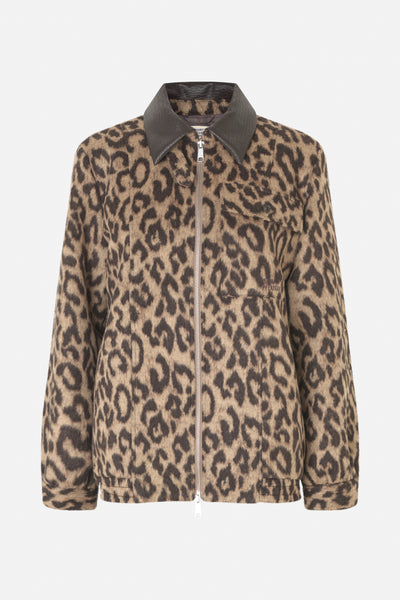 Shop | BELINE JACKET | Wool Camel Leopard | Fast delivery