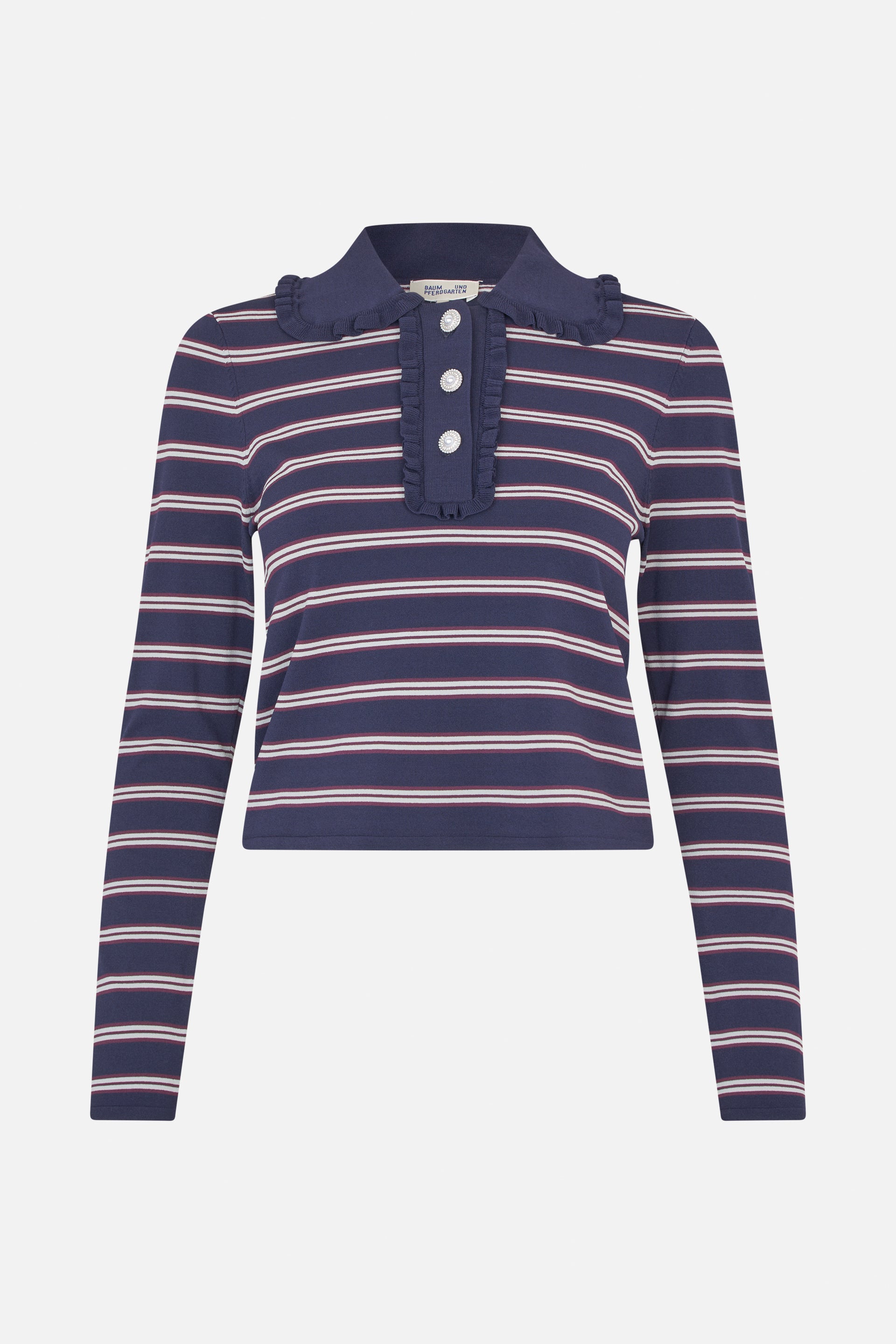 Shop Jeanne Top in Italian Plum Stripe | Worldwide Shipping