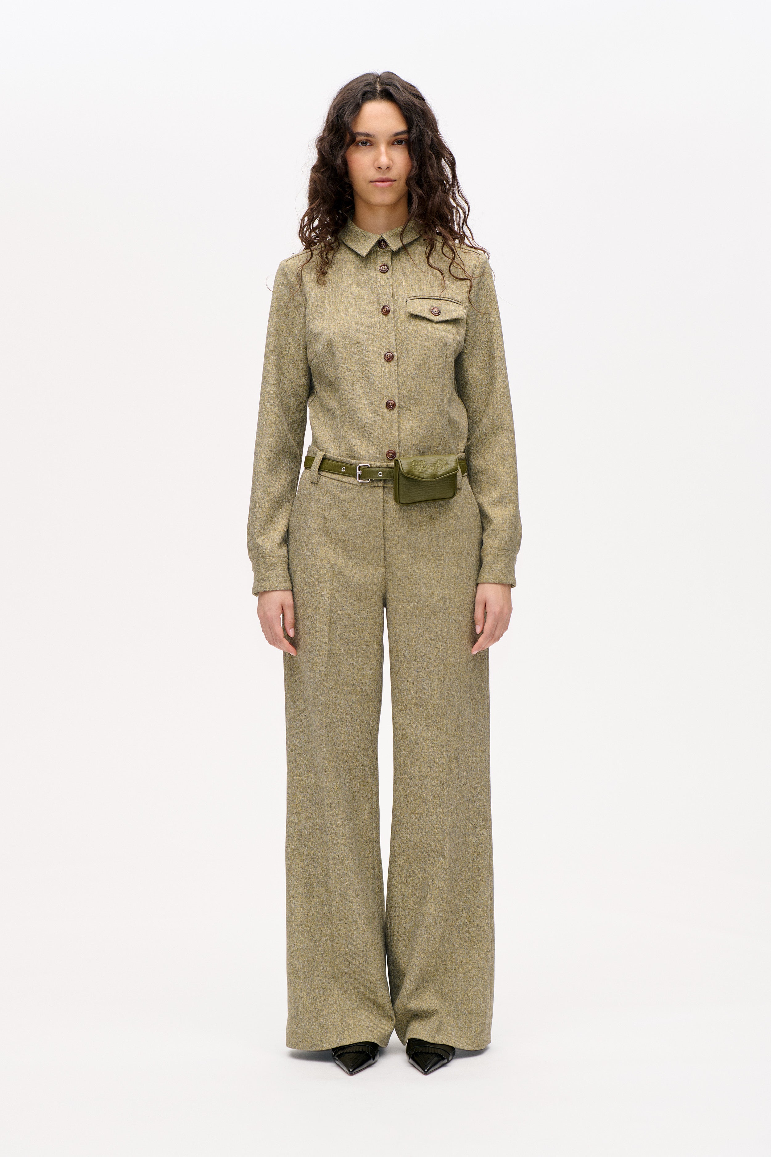 NILE TROUSERS | Straw Yellow Tweed