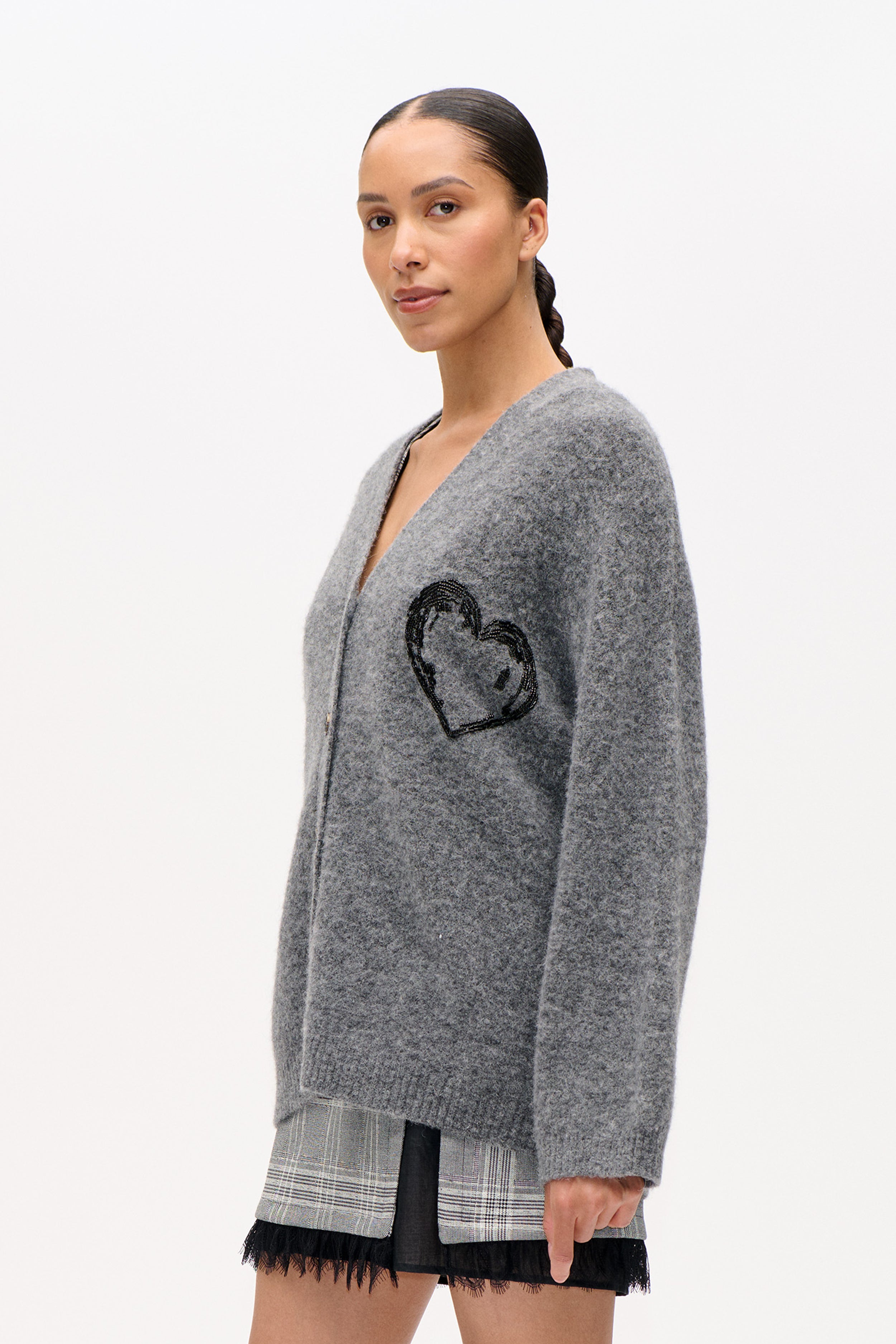 Shop | CISSI CARDIGAN | Thunder Grey Pearls | Fast delivery