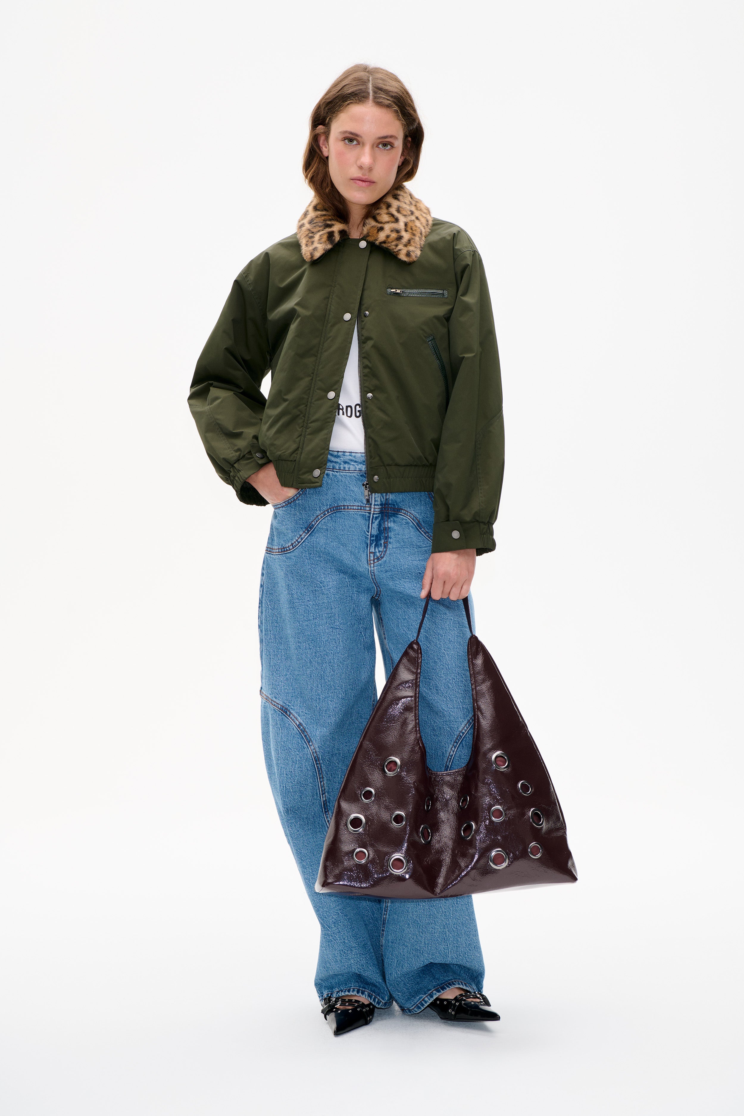 Shop BRONTE JACKET in Rosin Green Leopard | Fast Delivery