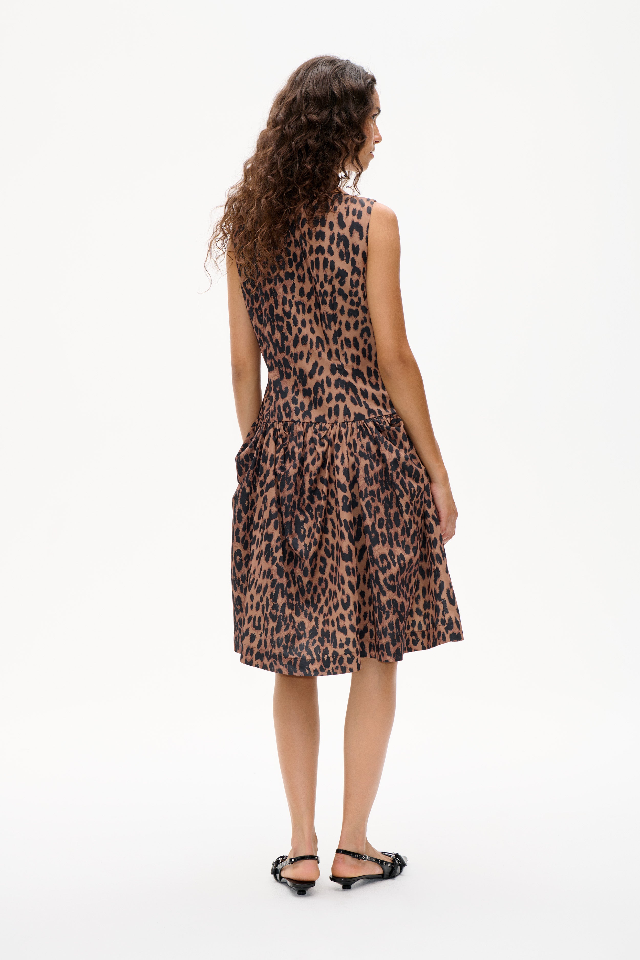 Shop ANEVA DRESS in Dark Brown Leopard | Fast Delivery