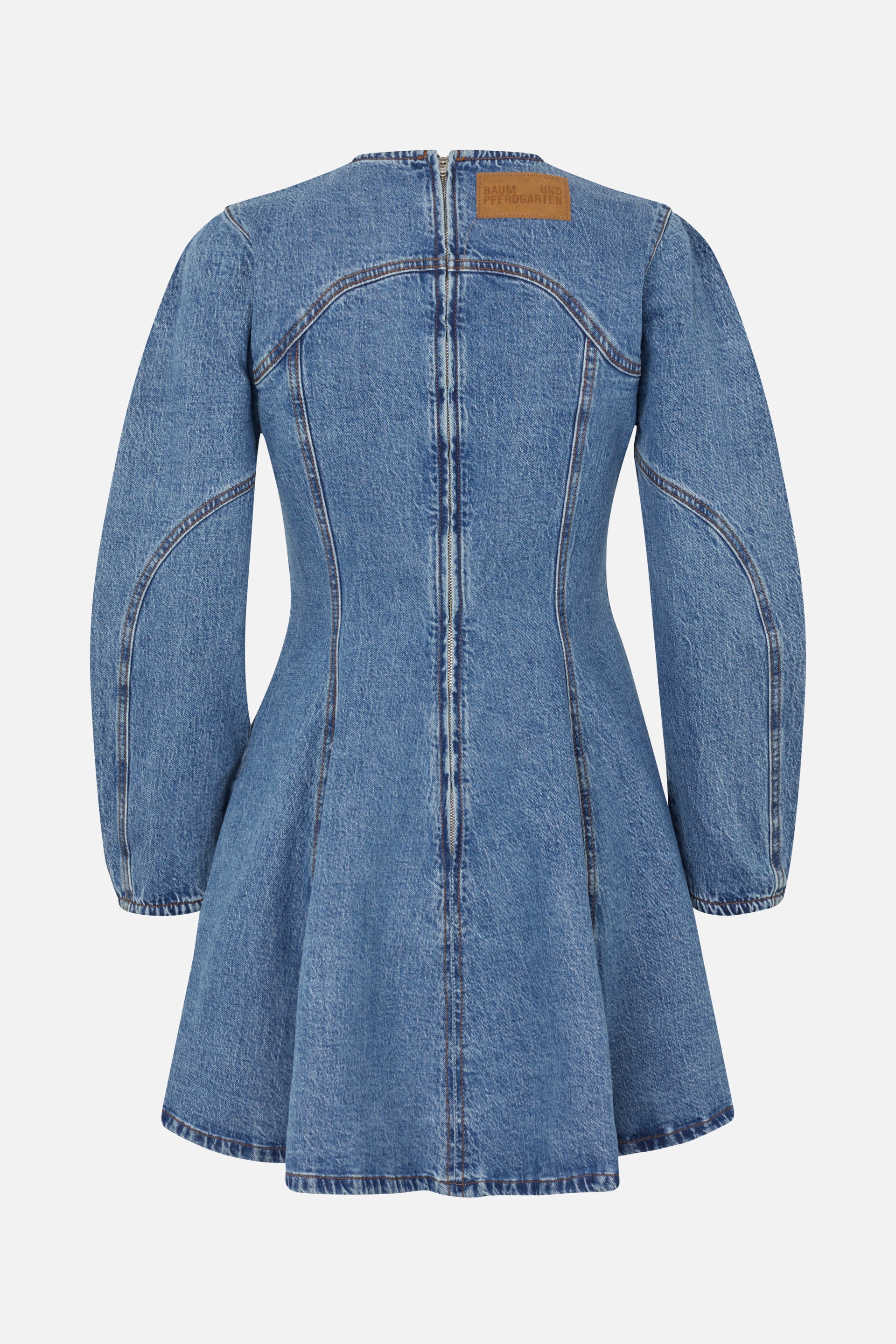 Shop ANEY DRESS in Denim Suede Mix | Fast Delivery