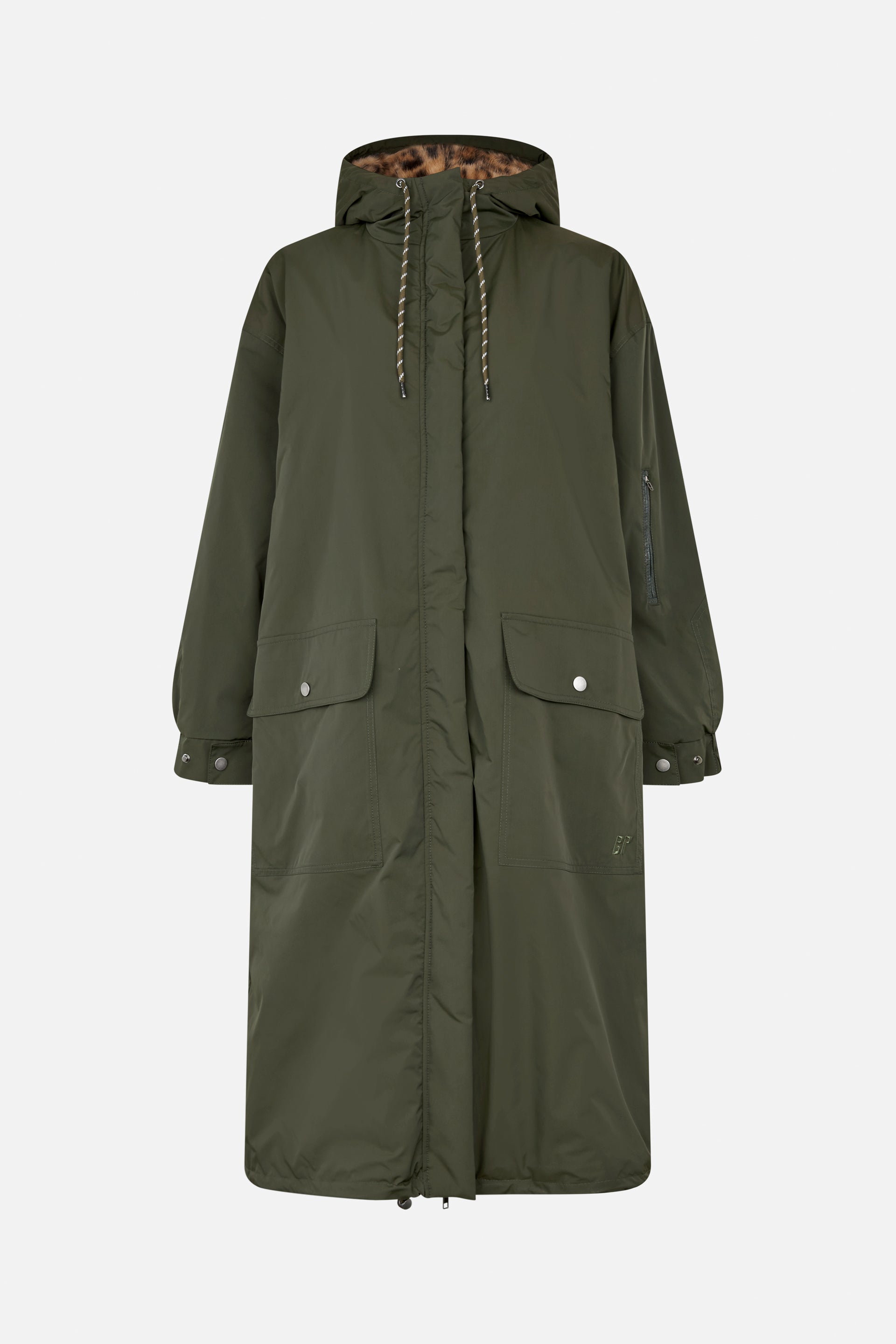 Shop DEMI COAT in Rosin Green Leopard | Worldwide Shipping