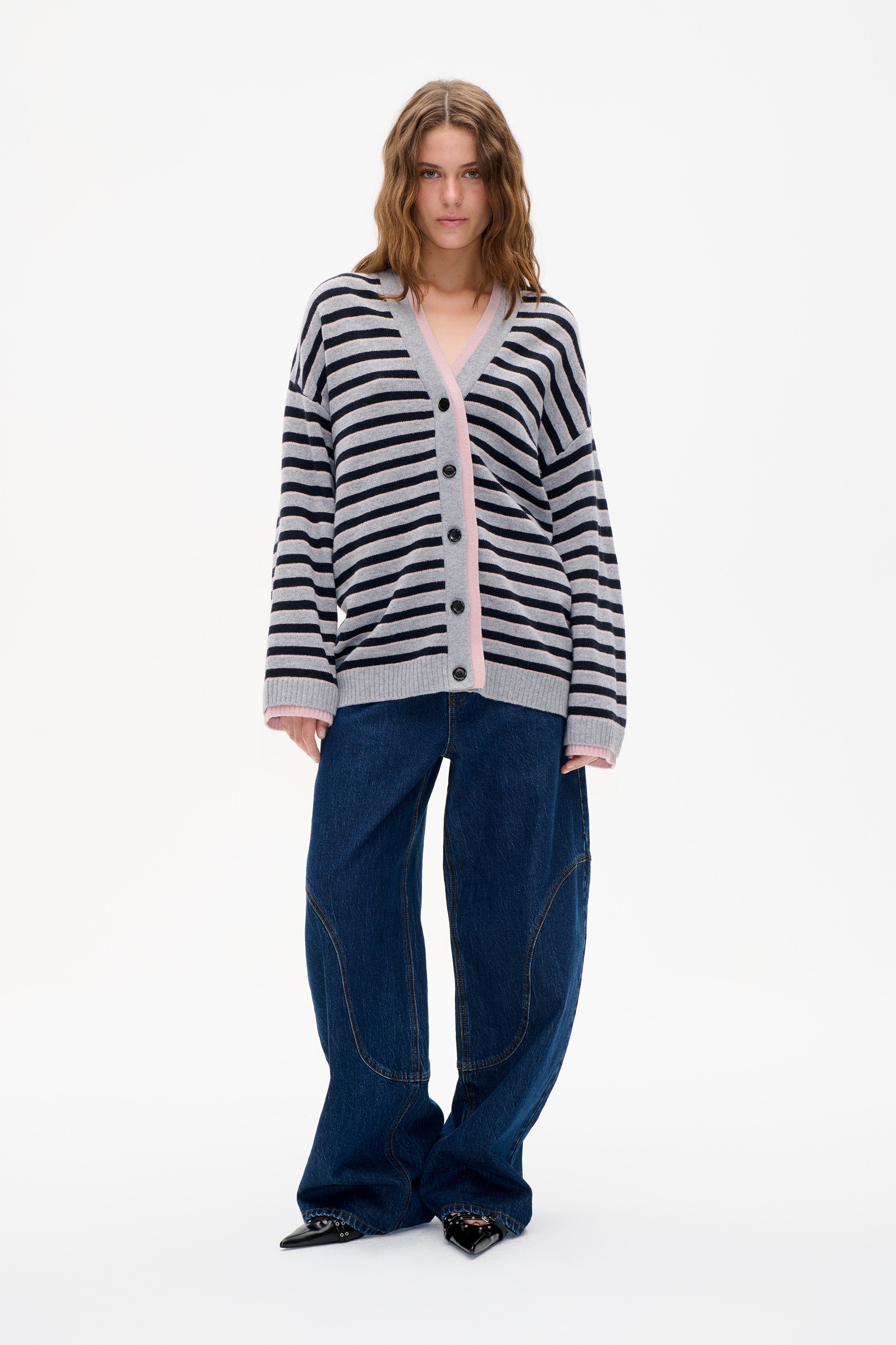 ジプソフィアSyusyu Cardigan シュシュカーディガ　グレー Apiece Apart Drippy Tissue Cardigan