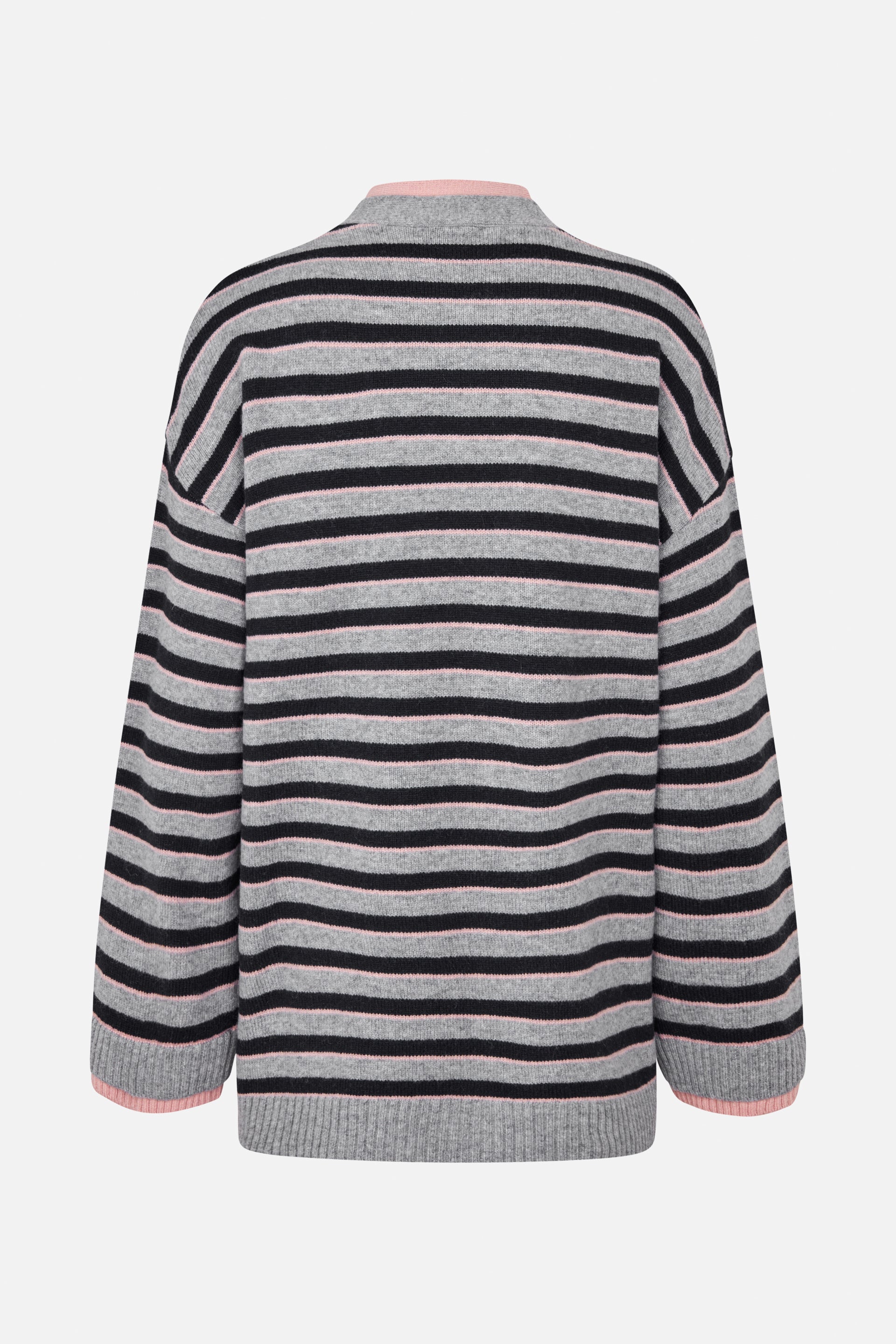 Shop CISSIA CARDIGAN in Grey Black Stripe | Fast Delivery