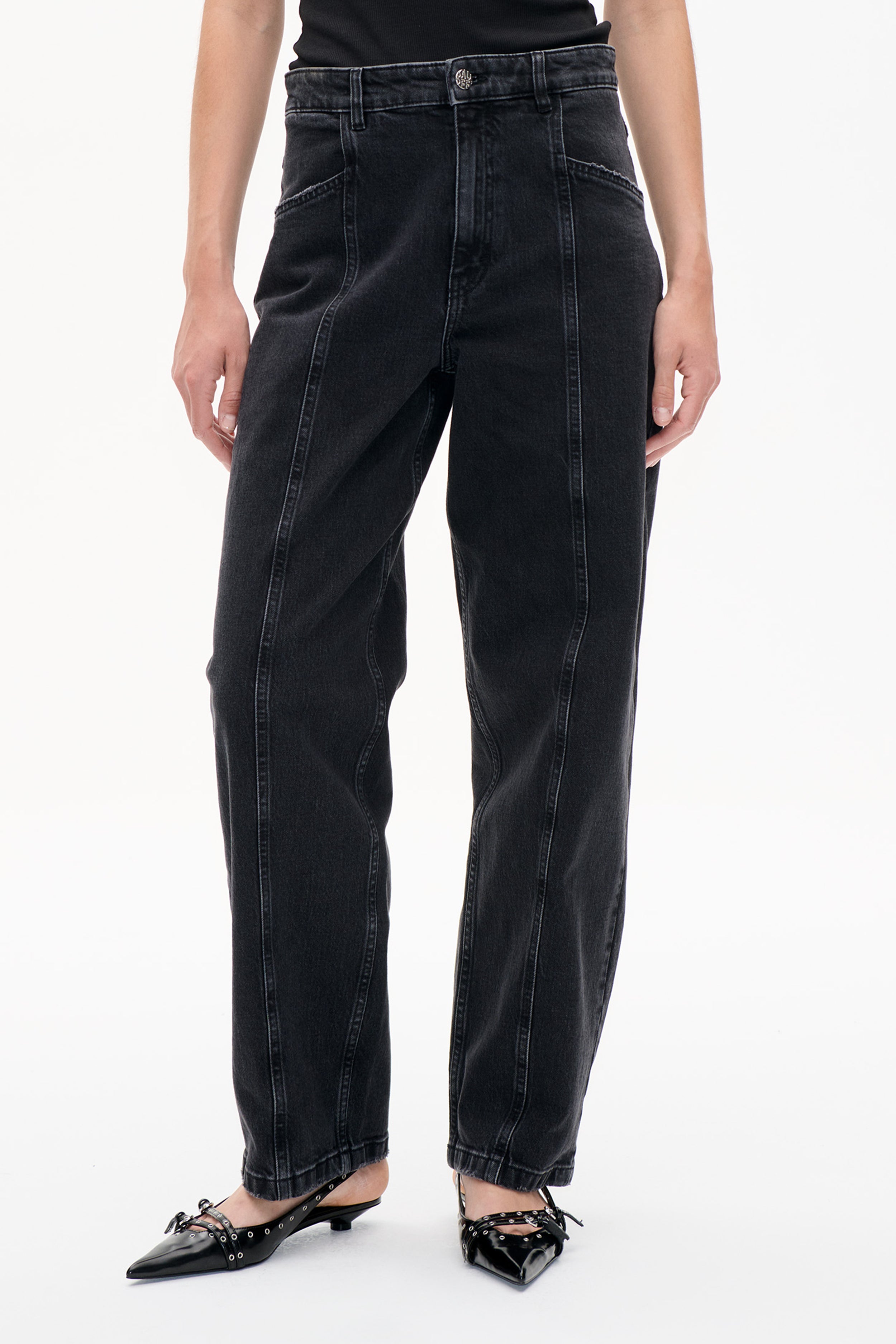 Shop NO 02 JEANS in Black Washed Denim | Worldwide Shipping