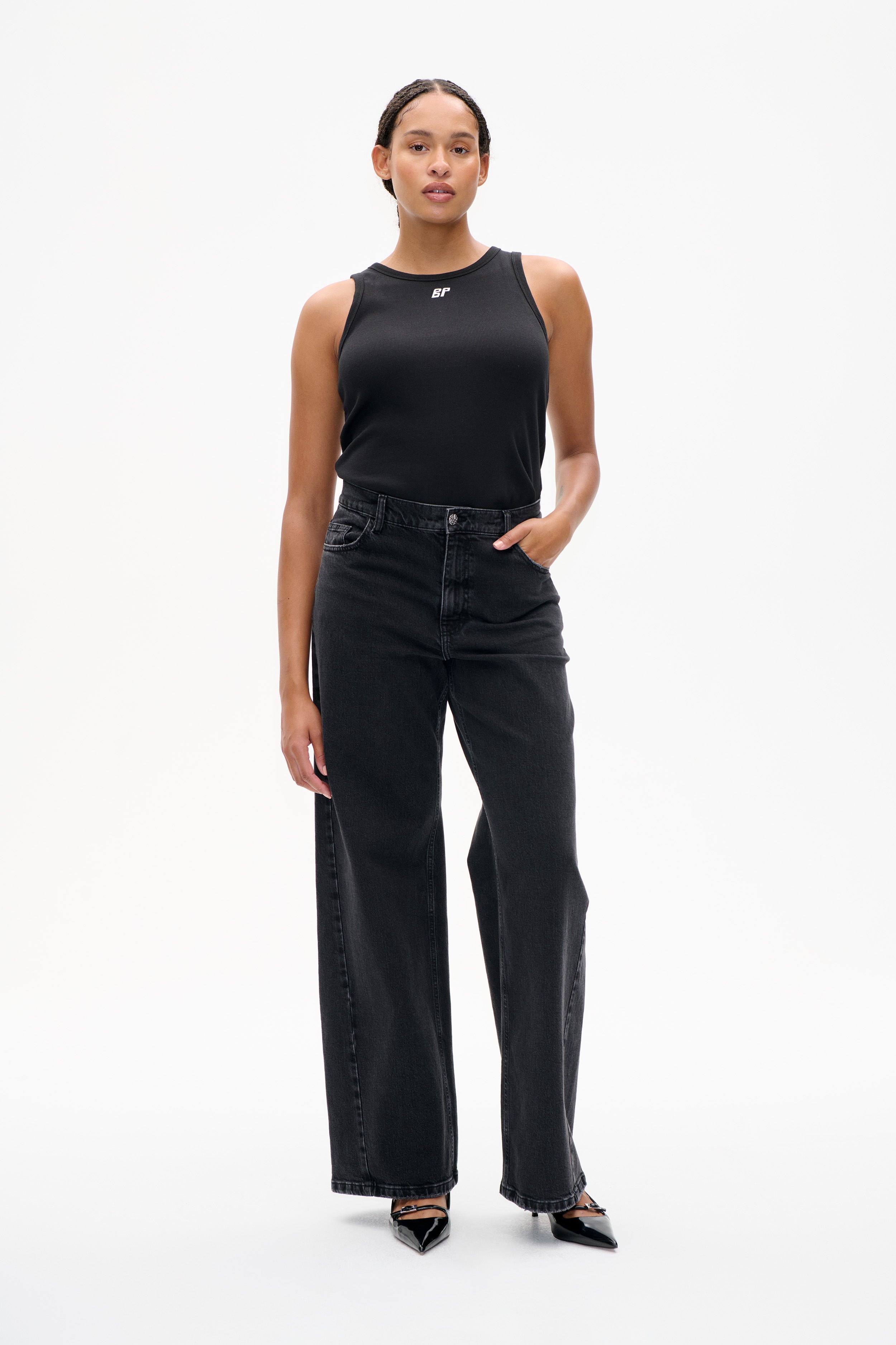 Na.e wide loose jeans ブラック M Wide Loose Jeans_Charcoal | Na.e