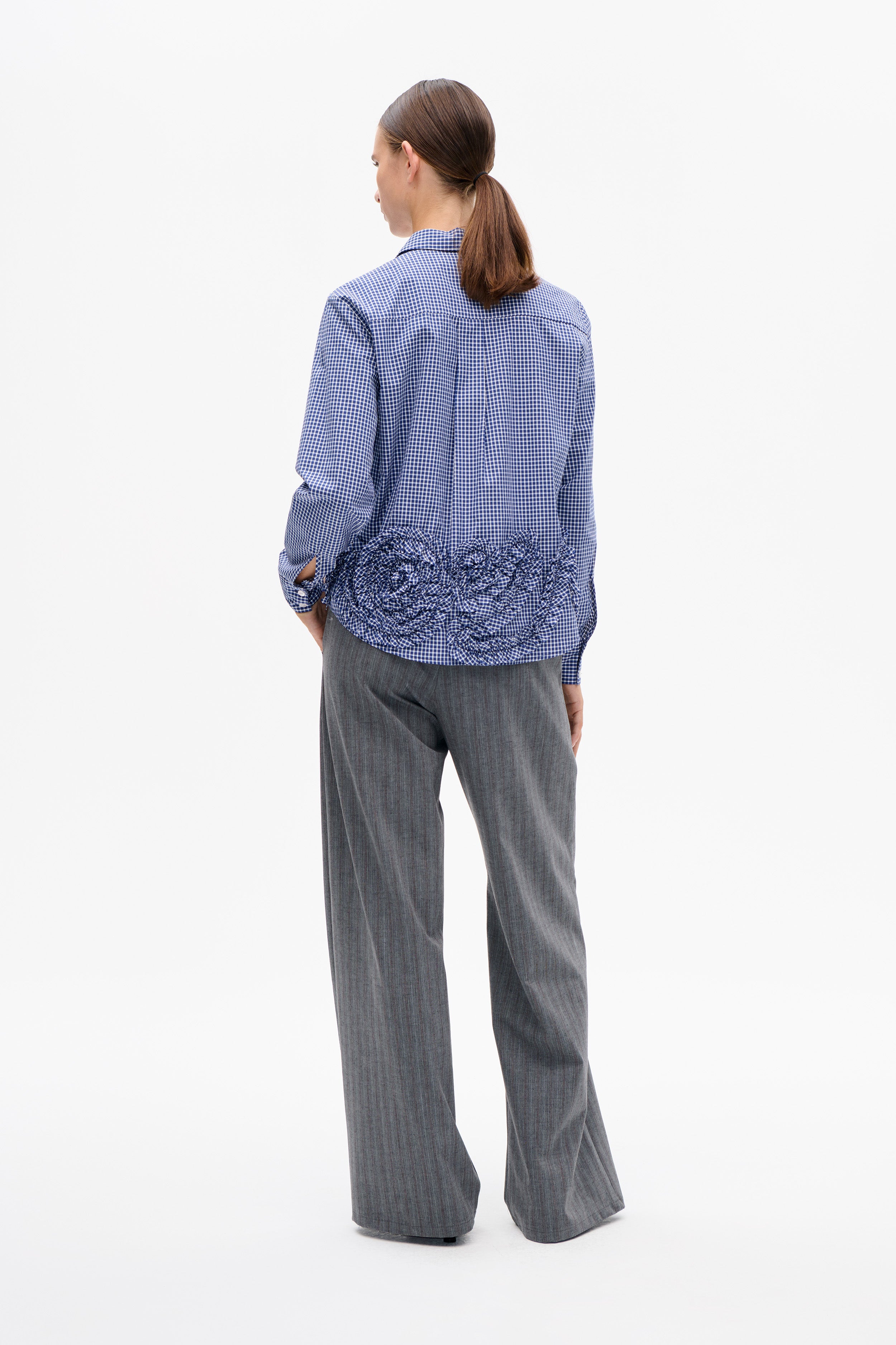 Shop MARIEL SHIRT in Mini Blue Check | Fast Delivery