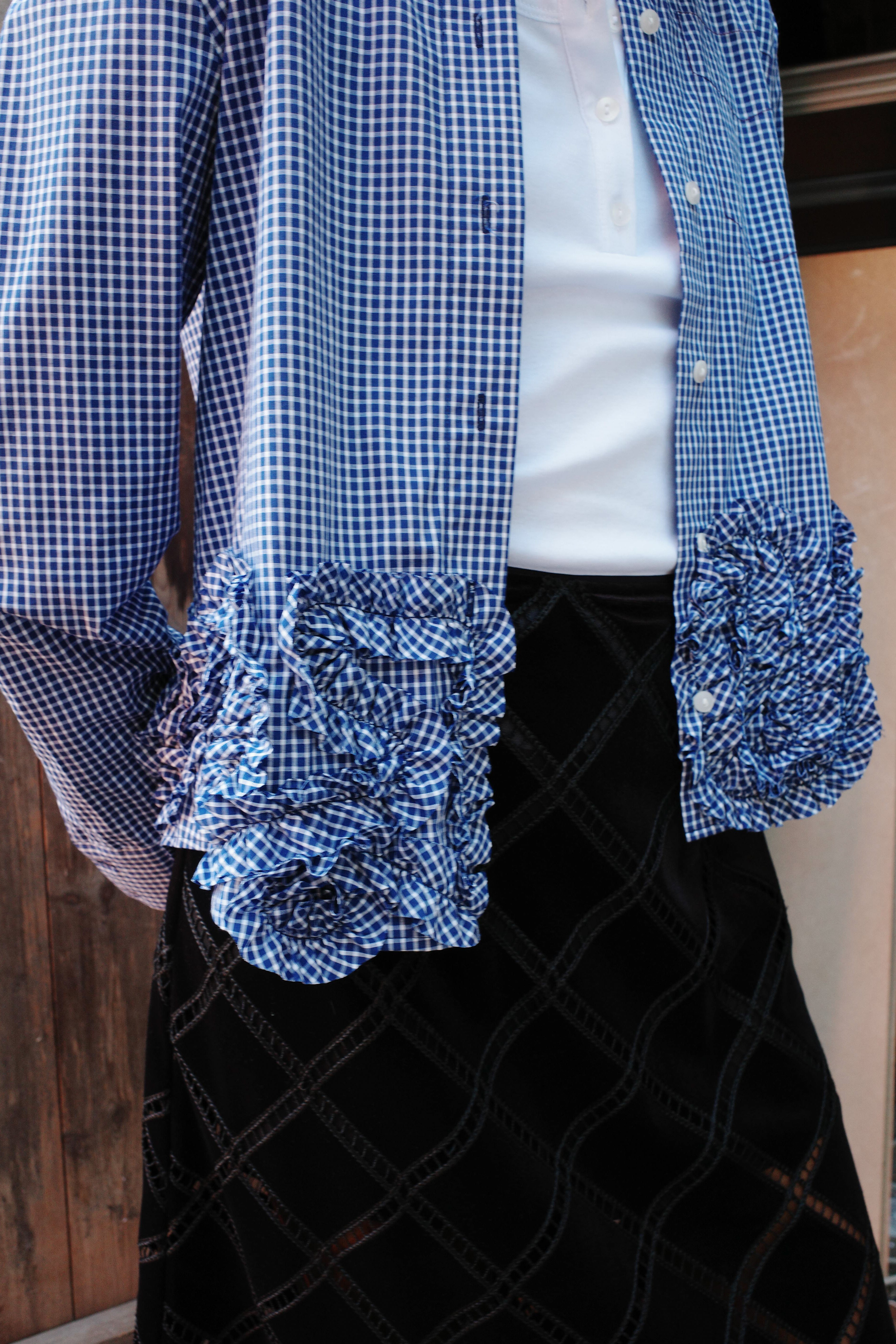 Shop MARIEL SHIRT in Mini Blue Check | Fast Delivery