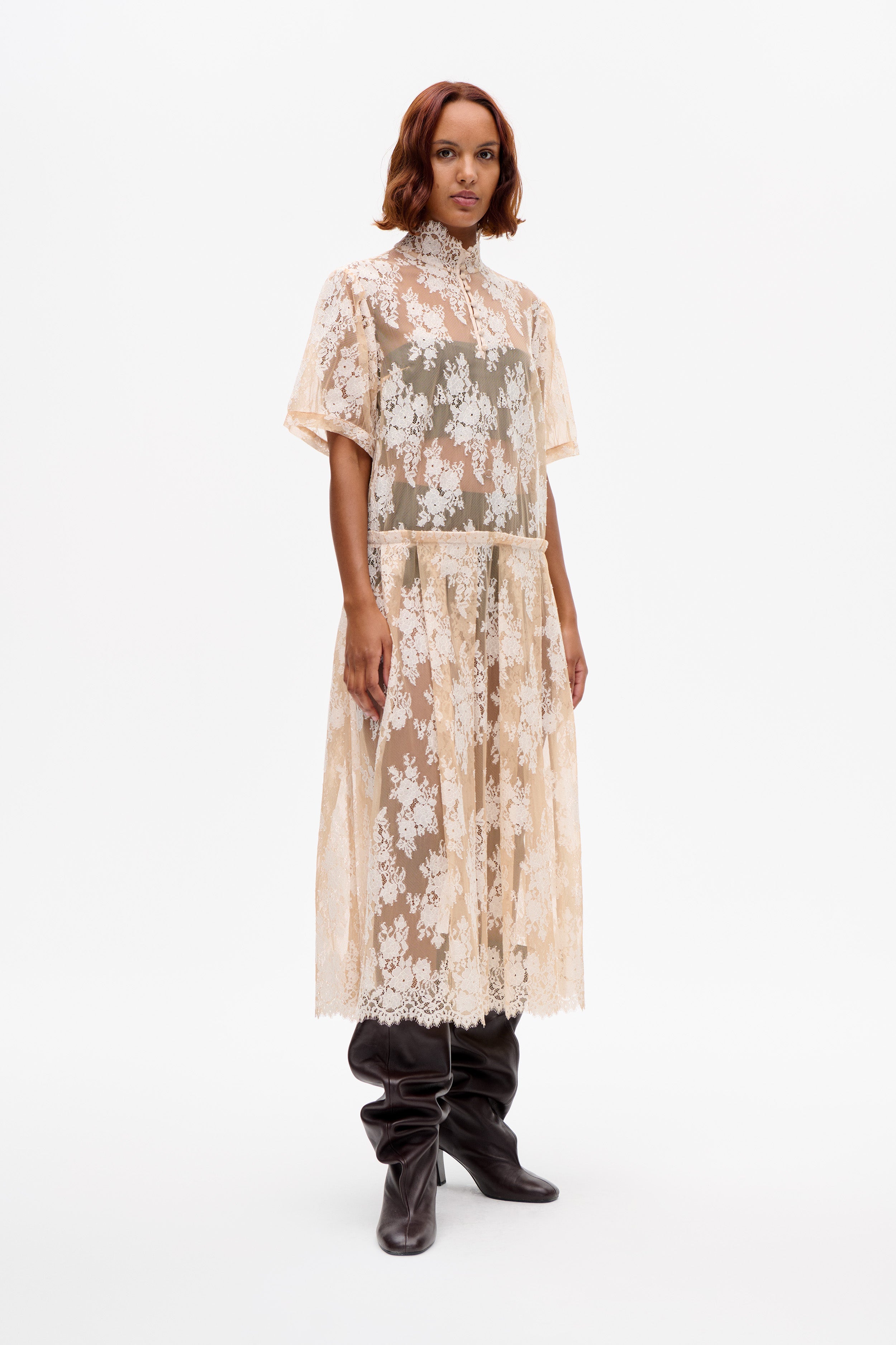 Shop ALEXIA DRESS in Frappe Beige | Worldwide Shipping