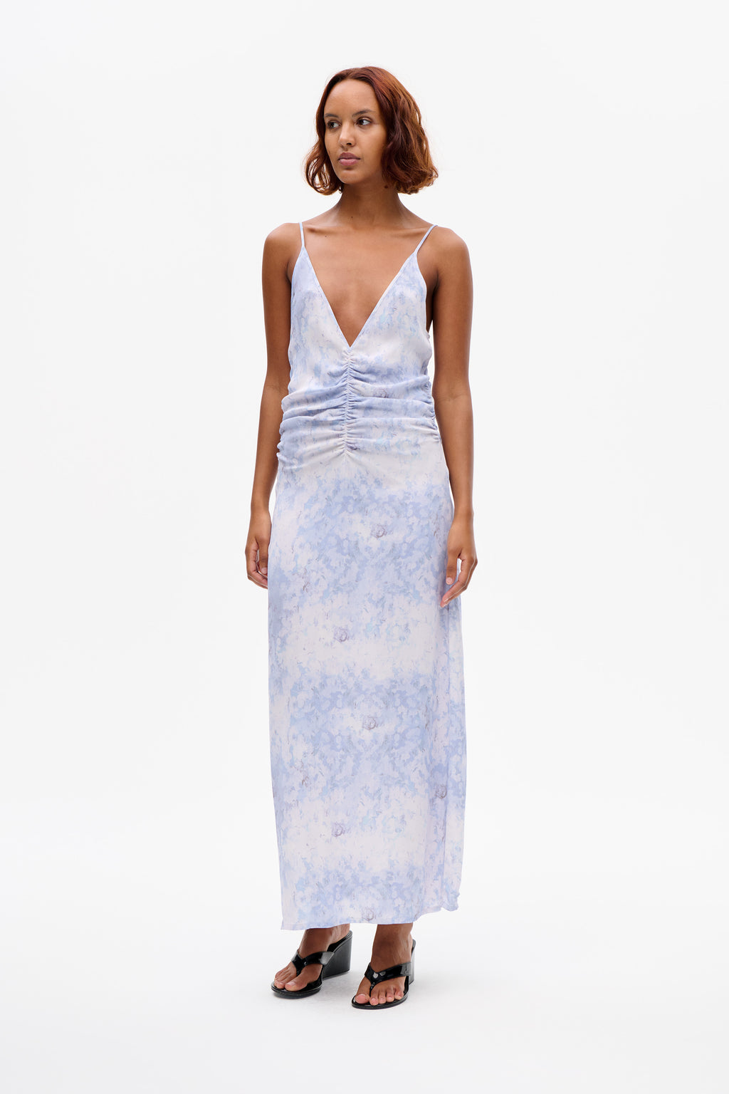 ATALIA DRESS | Distorted Blue Flower - 44