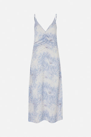 atalia linen+ denim slip dress Alice + Olivia Julietta Denim Midi Dress, Size 14