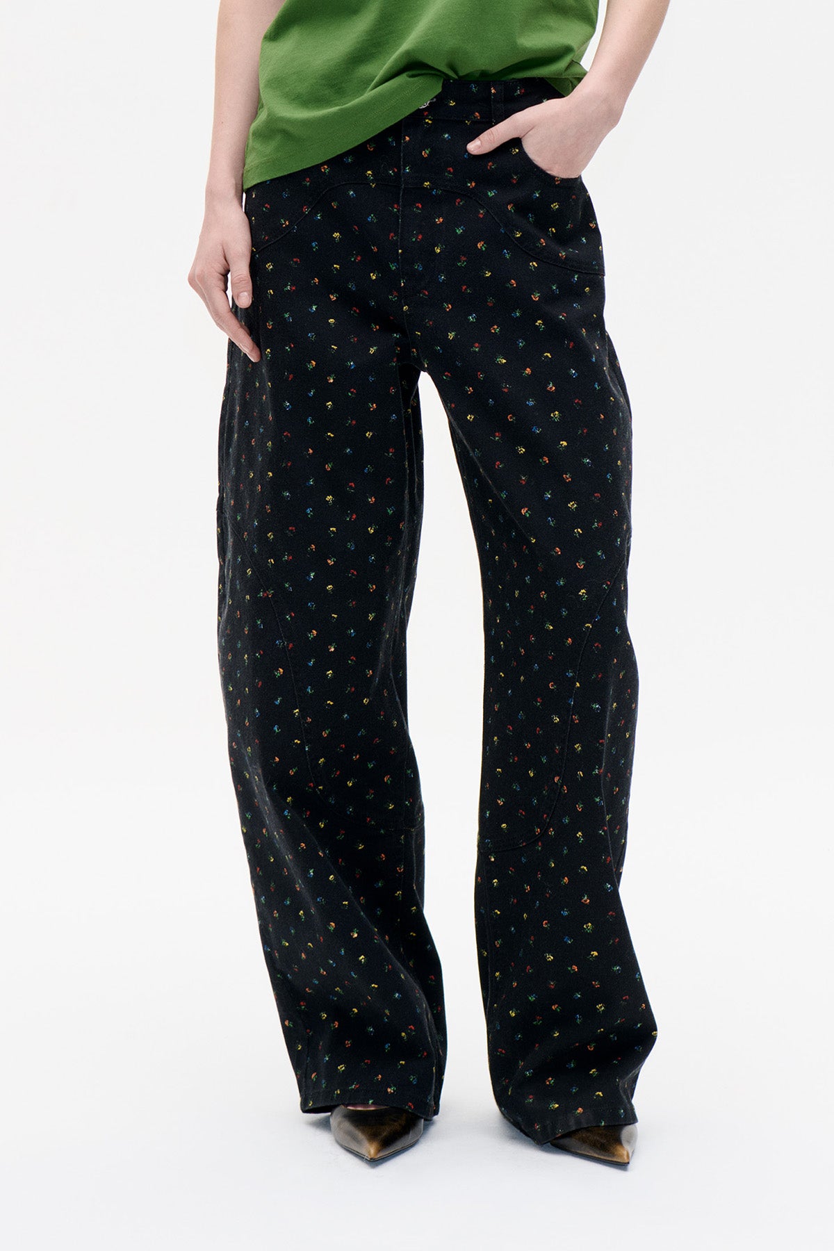 NAPOLEN JEANS | Black Petite Flower