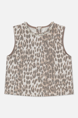 MEDINE TOP | Leopard Corduroy Mix