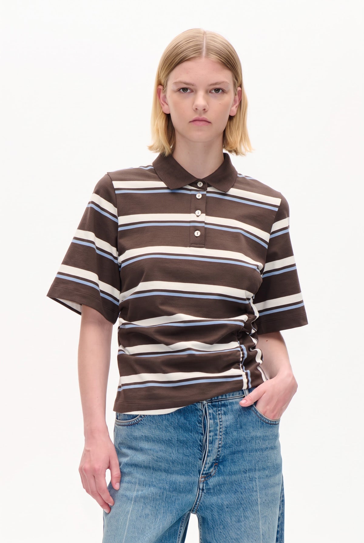JUDITE | BROWN POLO STRIPE
